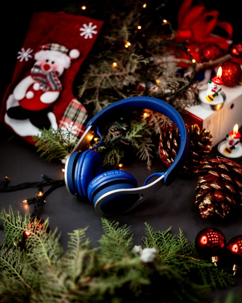 head fone azul natal decoração